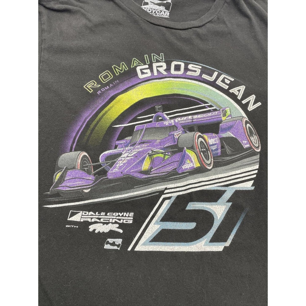 indy car racing Womens T-Shirt Small Black Romain Grosjean Purple 51
